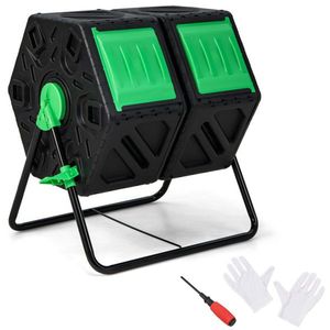 Compostiera da Giardino da 130L con Porte Scorrevoli e Aeratore per Compostaggio - Product Image 1