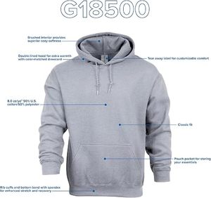 Fabricantes de Ropa, Sudaderas con Capucha Personalizadas para Hombre, Estilo Urbano, Bordado e Impresión, Tejido Grueso, Lavado Ácido, Color Sólido, Invierno - Product Image 5