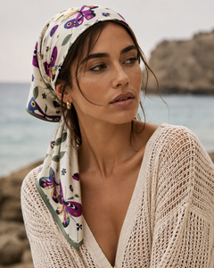 Foulard carré en soie imprimé numérique pour femme, respirant, à motifs, style européen et américain, réversible, toutes saisons, pour usage quotidien, tendance - Product Image 4