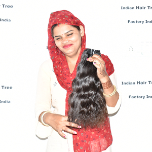 Extensiones de cabello humano ondulado sin procesar ni químicos, 100g, para mujer, con cutícula alineada, venta al por mayor, de fabricantes. - Product Image 3