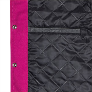 Chaqueta Estilo Universitario para Hombre en Magenta y Blanco, Mangas Estilo Cuero, Forro Acolchado, Ribete a Rayas, Moda Urbana - Product Image 5