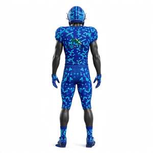 Uniforme de Fútbol NEXTEX para Hombre, Diseño Hexagonal, Jersey y Pantalones Azul Rey, Conjunto Sublimado - Product Image 2