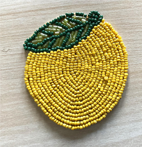 Posavasos de Cuentas Redondos Amarillos y Verdes con Diseño de Limón, Precio al por Mayor - Product Image 1