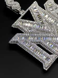 Custom Made Iced Out Hip Hop <b>Pendant</b> Chunky Lab Grown Diamond <b>Pendant</b> 925 Sterling <b>Silver</b> Heavy Handmade Moissanite Jewelry - Product Image 4