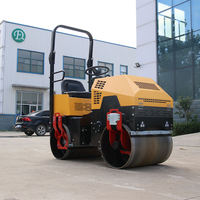 Mini-compacteur routier vibrant à double tambour pour asphalte, machine de compactage portative