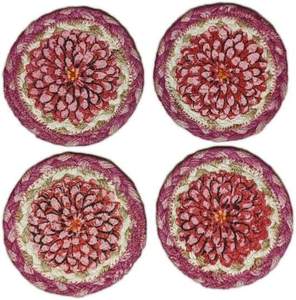 Handmade Floral Woven Coasters Round Crochet Drink Absorbent <b>Table</b> Protector Decorative Boho Home Decor - Product Image 1