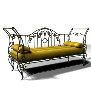 Juego de Sofás de Hierro Forjado de Lujo para Exteriores, Muebles de Jardín Tradicionales Impermeables, Sofá de 2 Plazas para Sala de Estar - Product Image 2
