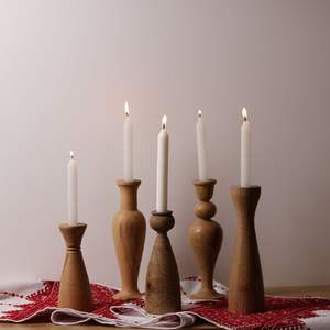 Porte-bougie en bois massif, idéal pour des thèmes de décoration épurés et une mise en scène d'éclairage paisible - Product Image 4