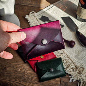 Vintage Genuine Leather Stitchless <b>Wallet</b> No Sewing Minimalist Slim Card Holder Custom Brand Packaging <b>Wallet</b> LSSW-0010C - Product Image 1