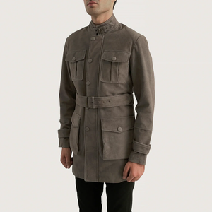 4. Veste en daim pour homme, style vintage, boutonnée, décontractée, fabrication OEM ODM, vente en gros, fournisseur d'usine - Product Image 4