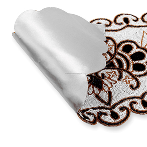 Christmas Decorative and Leaves Design Beaded <b>Runner</b> Placemat <b>Dining</b> <b>Table</b> Fancy Mat Handmade Decorative <b>Runners</b> for Wedding - Product Image 4