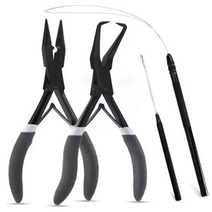 Service OEM, faible MOQ, kit d'extension de cheveux en acier inoxydable de haute qualité avec pinces à extensions durables et outil à boucles - Product Image 1