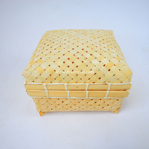 Cesta de Almacenamiento Tejida a Mano de Bambú Tradicional con Tapa, Organizador Artesanal Natural para Decoración del Hogar y Almacenamiento de Alimentos - Product Image 3