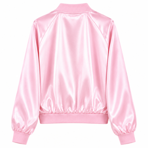 เสื้อแจ็คเก็ตผ้าซาตินระบายอากาศได้ดี แบรนด์ Jack & Jill of America พร้อมโลโก้ปักด้านหน้า สีฟ้าและชมพู แขนยาว สำหรับผู้หญิง - Product Image 3