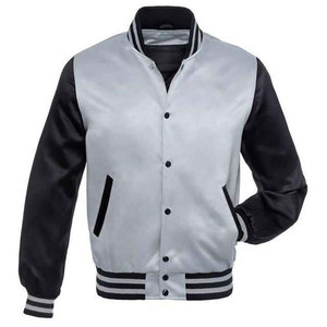 Veste universitaire en satin boutonnée pour homme, coupe classique, col rabattu, style décontracté, en polyester imperméable, haute qualité - Product Image 3
