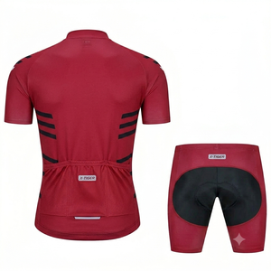 Conjunto de maillot de ciclismo atlético personalizado profesional, conjunto de maillot de manga corta y pantalones cortos con tirantes, ropa deportiva transpirable y ligera, SERVICIO OEM - Product Image 2