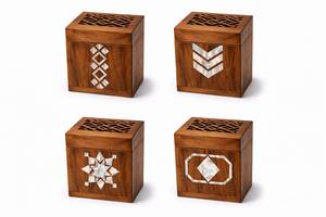 Brûleur de Bakhoor en Bois Premium et Nacre, Porte-Encens Arabe Religieux Madkhan, Parfum Oud, Luxe Fait Main Personnalisable pour la Maison - Product Image 4