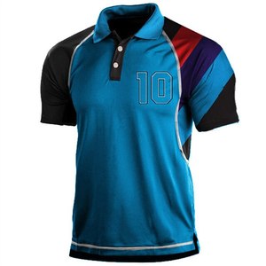 Camiseta Polo Casual de Manga Corta para Hombre, Moda Primavera Otoño, Estilo Urbano Holgado, Ropa Masculina de Algodón con Serigrafía - Product Image 1
