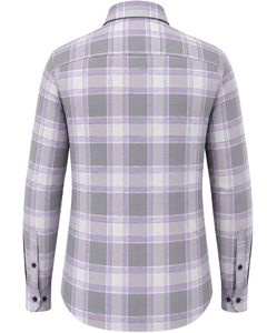 Chemise à carreaux gris lavande pour homme, décontractée et formelle, à manches longues, boutonnée, en flanelle de coton, pour le bureau, personnalisable - Product Image 2