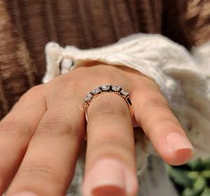 Anillo de Boda Unisex con 5 Diamantes Redondos Cultivados en Laboratorio de 2.00 Quilates, Oro 10K/14K/18K/PT950/S925, Certificado IGI, de Lujo - Product Image 6