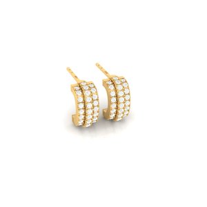 Magnifiques clous d'oreilles en cristal taillé diamant, plaqués or, en argent pur 925, bijou haut de gamme pour femme, option idéale pour les soirées. - Product Image 5