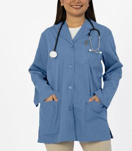 Blouse de laboratoire médicale personnalisée de haute qualité certifiée ISO, uniforme d'infirmière unisexe blanc, tenue de travail en polyester tissé - Product Image 2