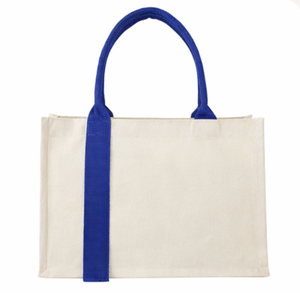 Sacs fourre-tout d'été en toile écologiques réutilisables à motif géométrique, personnalisables en gros, à fermeture ouverte - Product Image 3