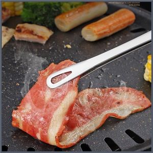 Pinces alimentaires professionnelles en acier inoxydable de 9/12 pouces, résistantes à la chaleur, avec verrouillage, pinces de cuisine en métal, vente en gros, pour barbecue, viande, salade, service - Product Image 3