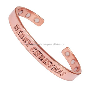 Bracelet Art Déco Magnétique Multipolaire en Cuivre pour Mariages et Occasions Spéciales, Cadeau DIY Multifonctionnel Fait Main avec Gravure Personnalisée - Product Image 4