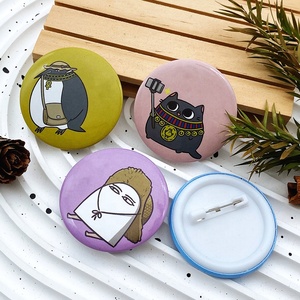 Insignia de botón de estaño de forma redonda con Pin de logotipo personalizado - Product Image 2