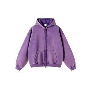 Sudadera con capucha unisex de algodón 100% con cremallera, estilo vintage, color rojo óxido, manga larga con bolsillos, venta al por mayor 2026 - Product Image 6