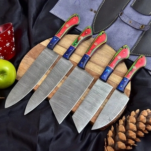 Handmade Carbon Steel Sustainable Multifunction Chef <b>Knife</b> <b>Set</b> 5 Pieces Razor <b>Sharp</b> High Carbon Forged Customizable Wholesale - Product Image 1