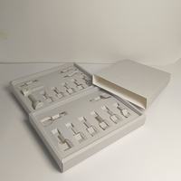 Kit de vernis à ongles gris premium, 8 ou 10 pièces, avec pochettes en papier pour nail art, boîtes à tiroir coulissantes, emballage postal, logo gaufré, écologique et recyclable