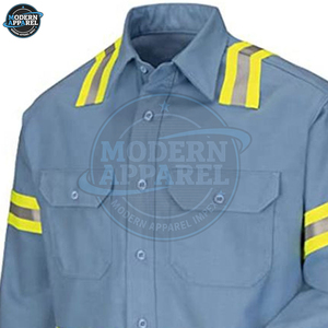 Vêtements de travail réfléchissants personnalisés, chemise de travail haute visibilité, vêtements de sécurité à manches longues pour hommes avec logo personnalisé - Product Image 4