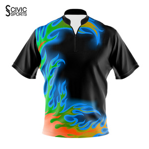 Customizable Sports 1/4 Zip T-shirts Quick Dry Sublimation Print <b>Bowling</b> Jersey Free Design Uniform - Product Image 5