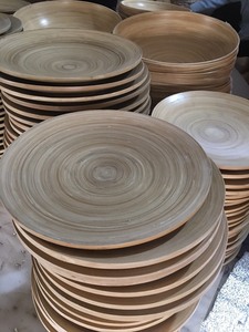 จานไม้ไผ่ทำมือ-ธรรมชาติเกรดอาหาร-เหมาะสำหรับบ้านโรงแรมใช้ในการจัดเลี้ยง/คุณลิมา - Product Image 5