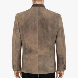 Veste bavaroise classique sur mesure pour homme, col montant, logo sur le devant, respirante, pour usage extérieur en hiver, laine Loden de haute qualité - Product Image 5