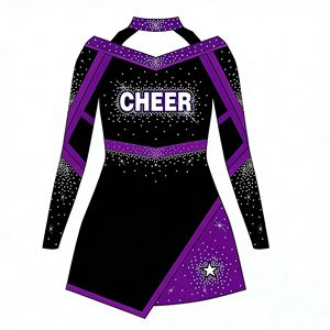 Tenues de cheerleading pour adultes, service OEM, ensembles de compétition Allstar Elite, strass scintillants, 100% polyester, numériques - Product Image 4