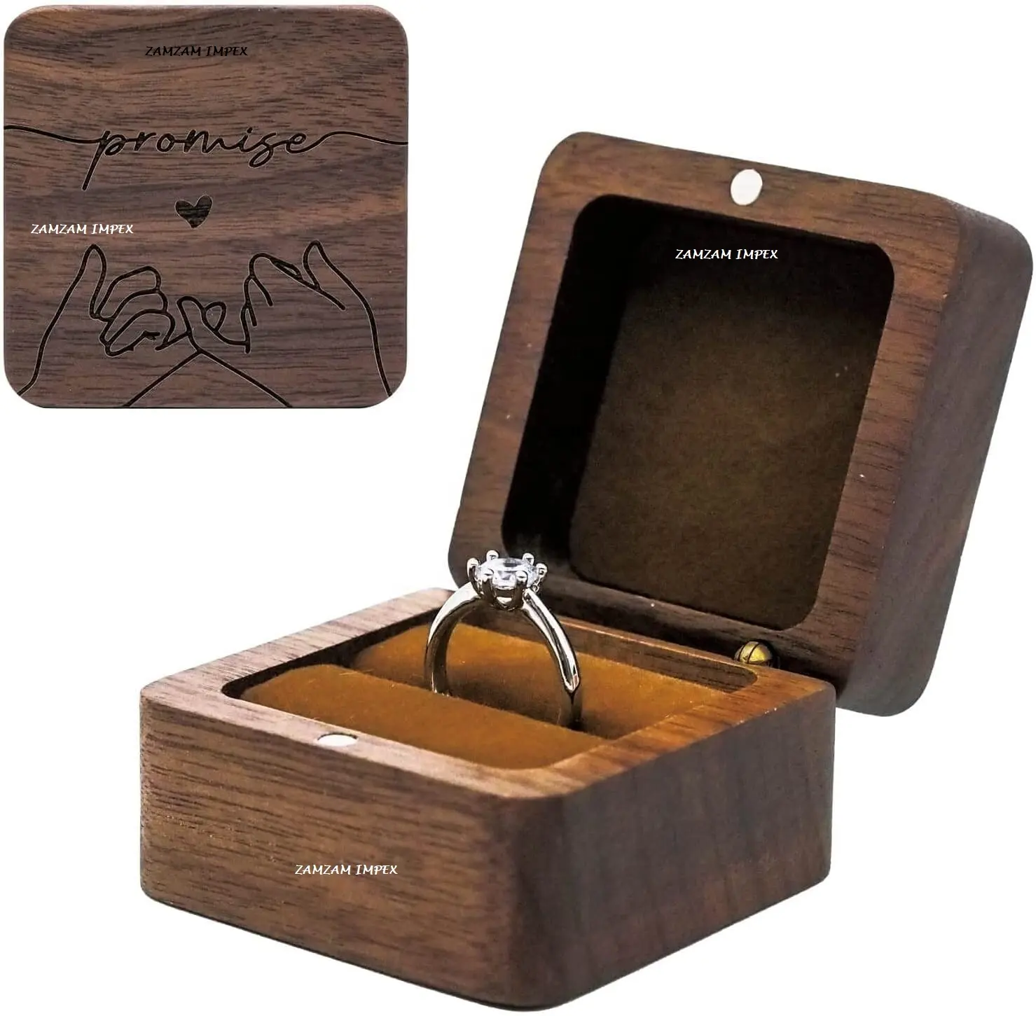 صندوق خاتم خشبي عتيق لحفل الزفاف والخطوبة