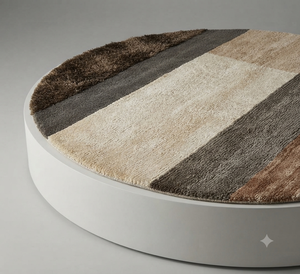 Luxury Handmade <b>Round</b> Hand Knotted Wool & Silk Area Rug Modern Geometric Designer <b>Carpet</b> for Living Room - Product Image 3