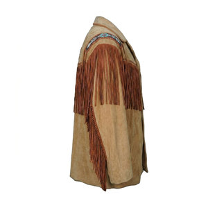 Veste en daim à franges tendance Solid Trader, style western rétro, en cuir de qualité supérieure, matière daim doux - Product Image 3