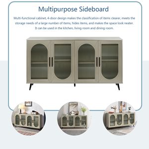 Mobile TV Regolabile in Legno per TV da 65+ Pollici, Mobile Contenitore con Ripiani, Consolle TV Multimediale per Soggiorno e Camera da Letto - Product Image 4