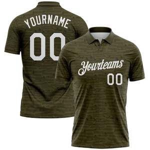Camiseta Polo Sublimada Personalizada para Equipos, Ropa Deportiva de Béisbol de Secado Rápido para Hombre, Estampado Blanco y Dorado, Manga Corta, Corte Regular - Product Image 1