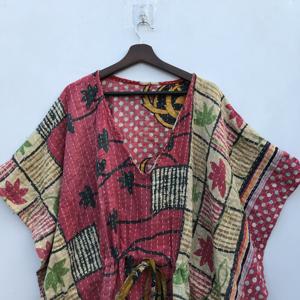 Venta al por mayor de caftanes árabes surtidos, estampados en bloque, ecológicos, transpirables, holgados, estilo Kantha, para playa, hasta la rodilla, de algodón natural. - Product Image 1