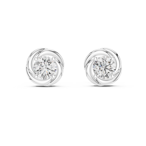 18K Gold Lab Grown Diamond Earrings 0.48 CTW IGI Certified E Color Round Brilliant Cut Women Synthetic Diamond Trendy Studs - Product Image 3