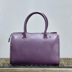 Bolso Speedy de Cuero Morado con Panel de Piel de Vaca y Borlas, Cierre de Cremallera, Bolso de Mano de Lujo - Product Image 2