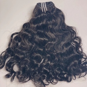 Super Qualité Pure South Indian Temple Cheveux Bruts Authentique Naturel Noir Bouclés Trame Vierge Cheveux Humains - Product Image 4