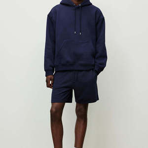Sudadera con capucha azul marino para hombre, estilo casual, con cordón ajustable, bolsillo canguro y manga larga. - Product Image 4