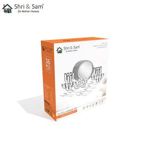 Stainless Steel 36 PCS Dinner Set for 6 People Shagun Premium <b>Dinnerware</b> Sets - Product Image 2