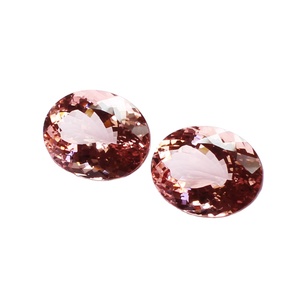 100% Natural Rosa melocotón morganita pera cojín ovalado facetado morganita Natural tamaño personalizado anillo joyería uso venta al por mayor - Product Image 2